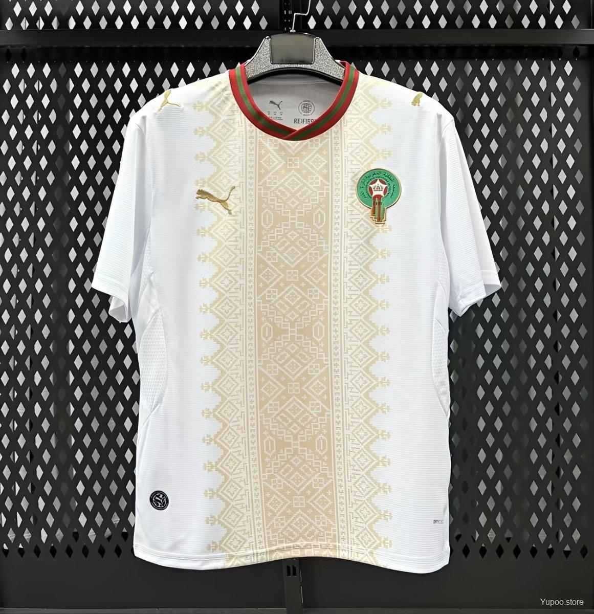 Camiseta de fútbol Marruecos 2026 VISITANTE MANGA CORTA VERSION FAN